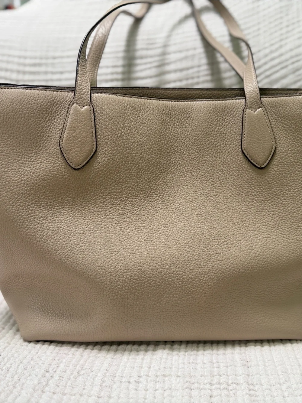 kate spade Pebbled Leather Tote in Taupe